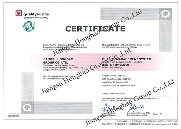 Trung Quốc Jiangsu Hongbao Group Co., Ltd. Chứng chỉ